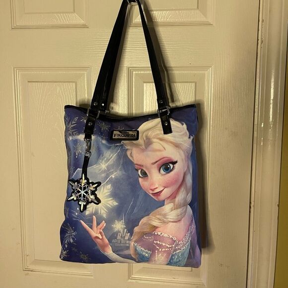 Disney Frozen Elsa tote by loungefly snap closure very roomy and elegant. - Picture 1 of 14